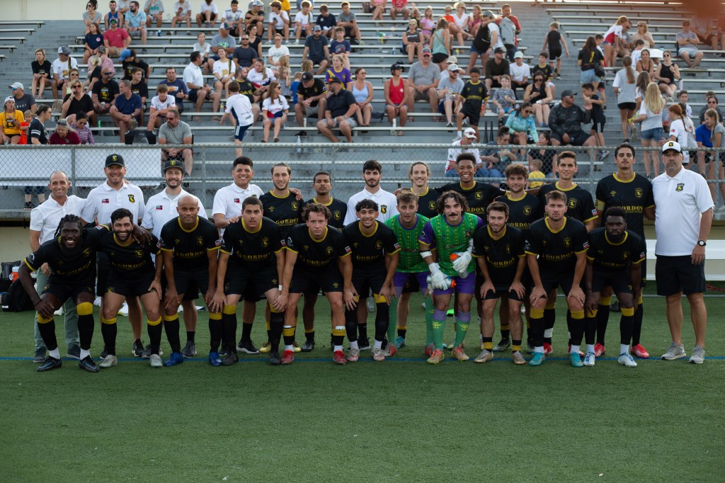 LA Krewe FC team photo, which links to the roster page 